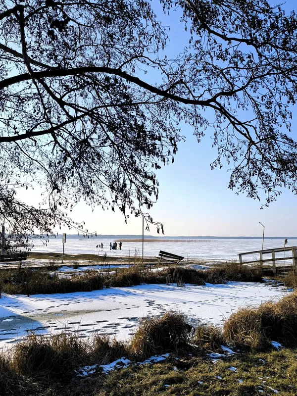 Трава на берегах і крига на воді: на Світязі зима зустрічає весну (фото)