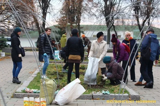 На проспекті Волі у Луцьку садили алею троянд (фото)