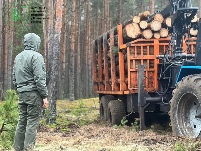 На Волині помітили «нічийний» лісовоз з невідомою деревиною