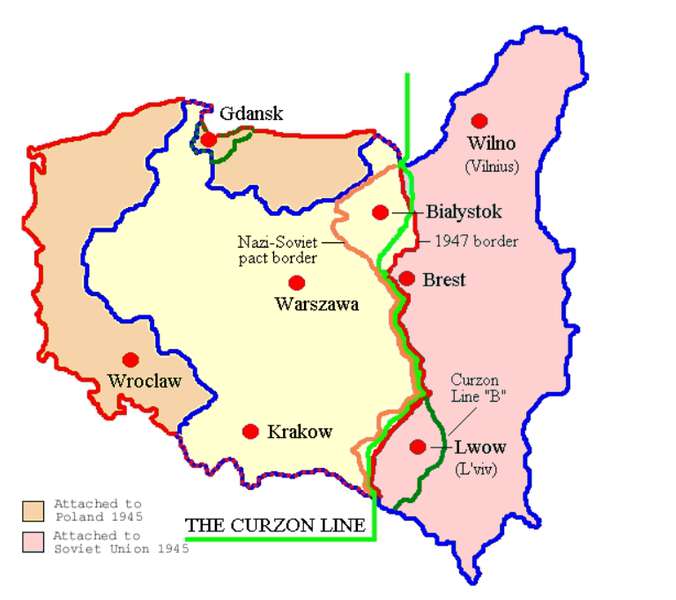 Лінія Керзона. Зображення з Вікіпедії