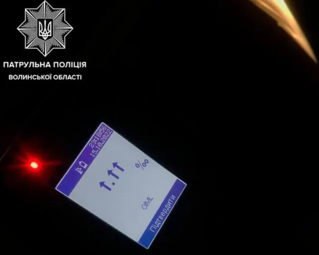 Drager показав максимум: у Луцьку зловили п'яного водія