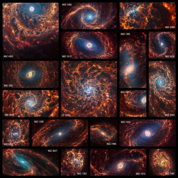 Телескоп «Джеймс Вебб» показав у деталях 19 найближчих спіральних галактик