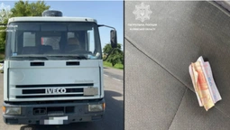 На Волині водій вантажівки кинув до поліцейського авто 150 гривень (фото)