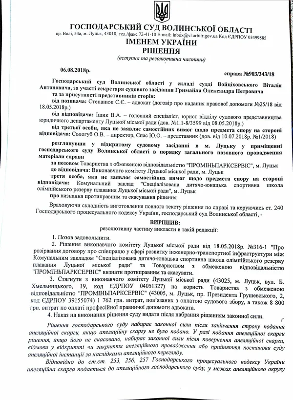 «Промінь» виграв суд у Луцької міськради щодо парковки