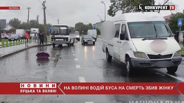 У Володимирі бус збив на смерть 73-річну жінку на переході (відео)