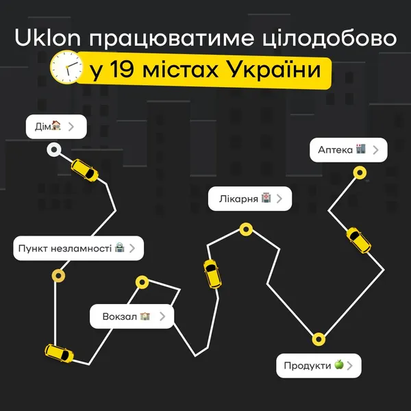 Uklon тепер працюватиме у Луцьку цілодобово