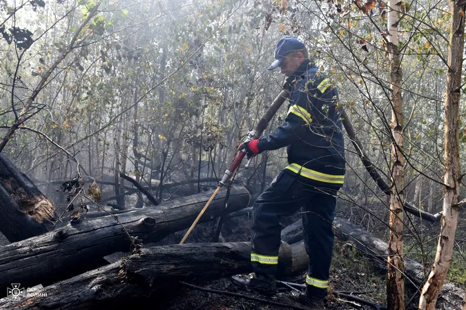 У Луцькому районі майже дві доби гасять масштабну лісову пожежу (фото)