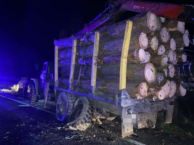 На Волині «фольксваген» протаранив лісовоз – водійка легковика загинула (фото, відео)