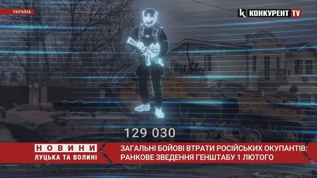 Близько 129 030 окупантів, 3211 танків і 2212 артсистем: втрати ворога на 2 лютого (відео)