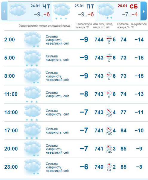 Сніжитиме: погода в Луцьку на п'ятницю, 25 січня