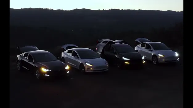 Автомобілі Tesla «зіграли» українського «Щедрика» (відео)