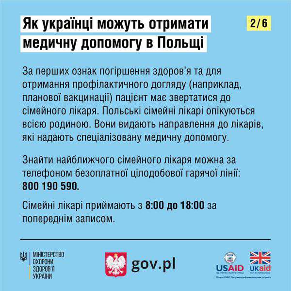 Як українцям отримати медичну допомогу в Польщі