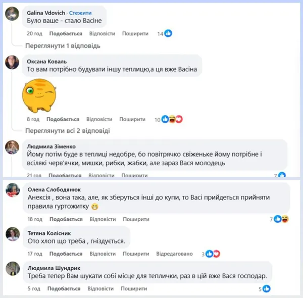 Скриншот коментарів