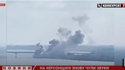 Вибухи та великий стовп диму: біля Антонівського мосту знову неспокійно (відео)