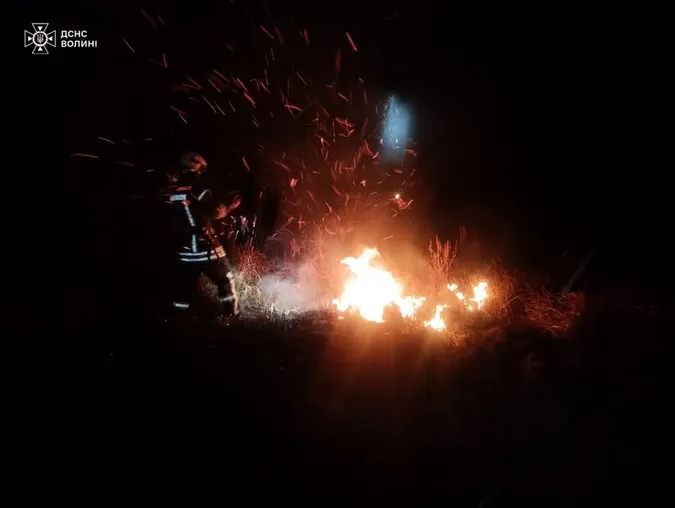 У Камінь-Каширському районі невідомі підпалили суху траву