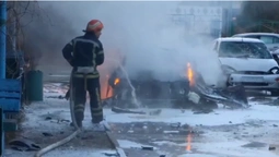 В Енергодарі вибухнуло авто колаборанта (фото, відео)