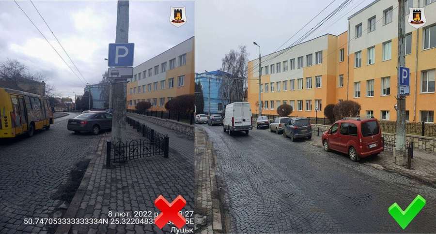 Муніципали пояснили, як правильно паркуватися в центрі Луцька (фото)