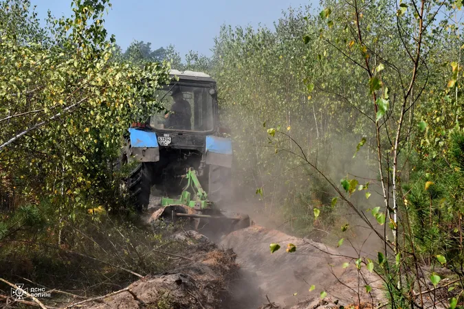 У Луцькому районі майже дві доби гасять масштабну лісову пожежу (фото)