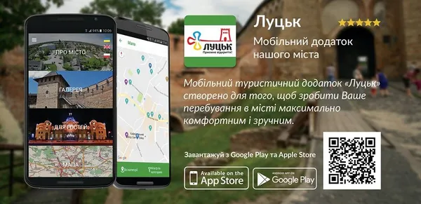 Історія, готелі, кав'ярні: Луцьк пропонує корисний додаток для смартфонів