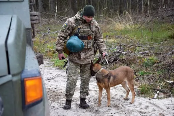 На Волині служить кінолог із собакою, який не любить мокрий сніг (фото)