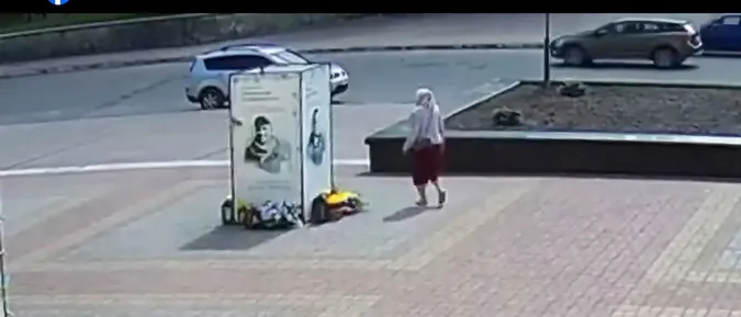 У Нововолинську розшукують жінку, яка вкрала квіти з Алеї Героїв (відео)