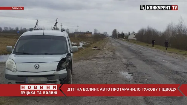 На Волині легковик протаранив підводу – постраждала жінка (фото, відео)