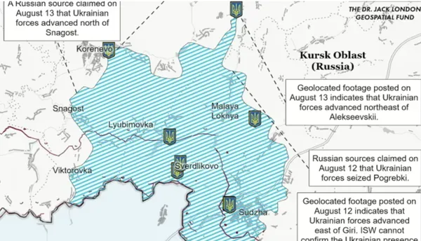 У ISW вважають, що ЗСУ не контролюють всю територію в Курській області, про яку заявляли