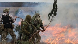 Волинські тероборонівці приборкали серйозну пожежу сосновими гілками (фото)
