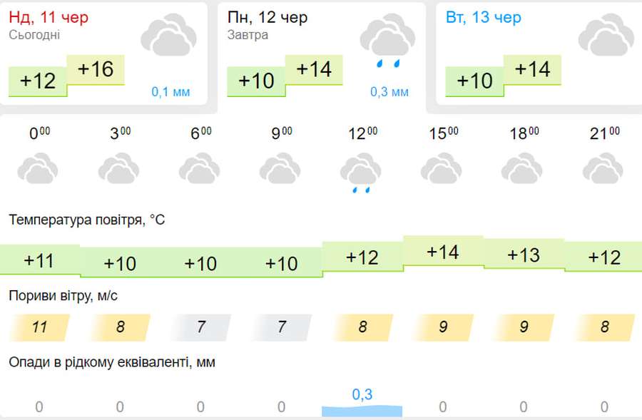 Прохолодно та з дрібним дощем: погода у Луцьку на понеділок, 12 червня