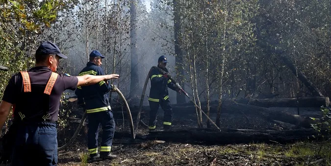 У Луцькому районі майже дві доби гасять масштабну лісову пожежу (фото)