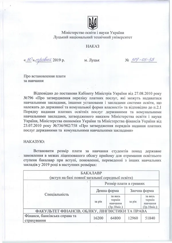 Скільки коштуватиме навчання у луцькому «політесі»