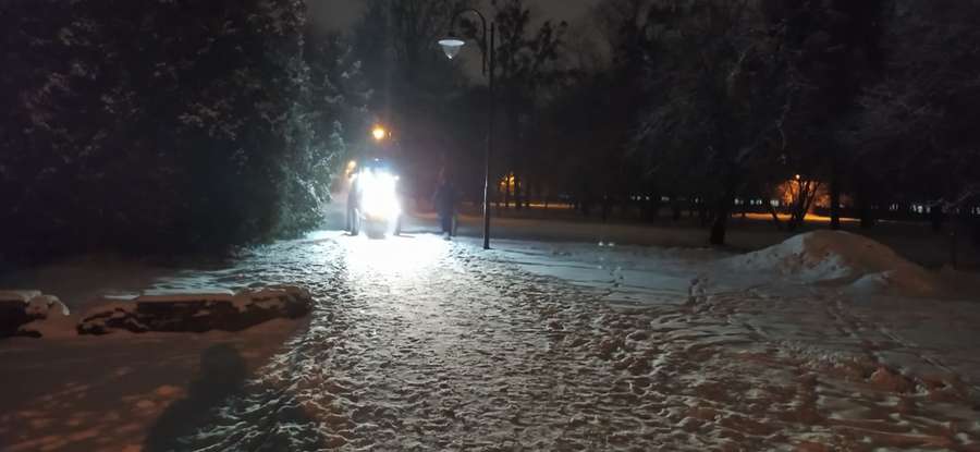 У Центральному парку Луцька чистять доріжки від снігу (фото)