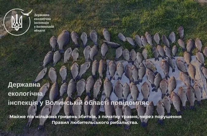 Майже пів мільйона грн збитків: на Волині виявили незаконну риболовлю