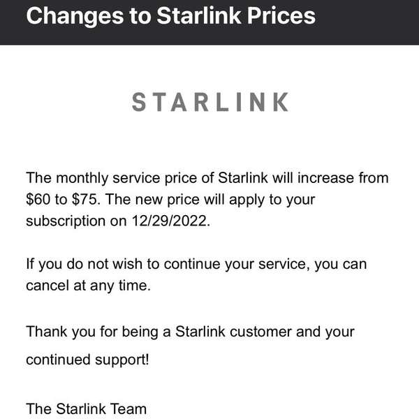 Starlink підвищить тарифи для українців: нові ціни