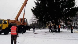 Зависока: у Нововолинську новорічна ялинка не витримала і обвалилася (фото)