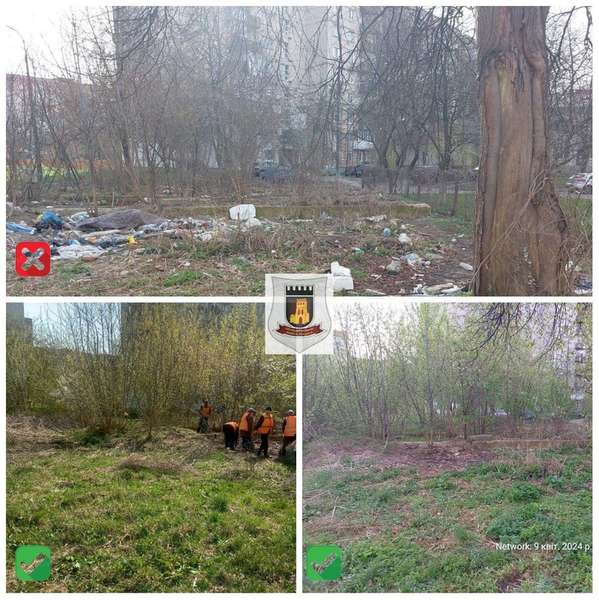 У Луцьку муніципали змусили комунальників прибрати стихійне сміттєзвалище (фото)