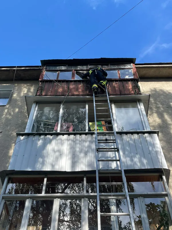 Забула ключі, плиту не вимкнула: у Луцьку рятувальникам довелося лізти на балкон (фото)