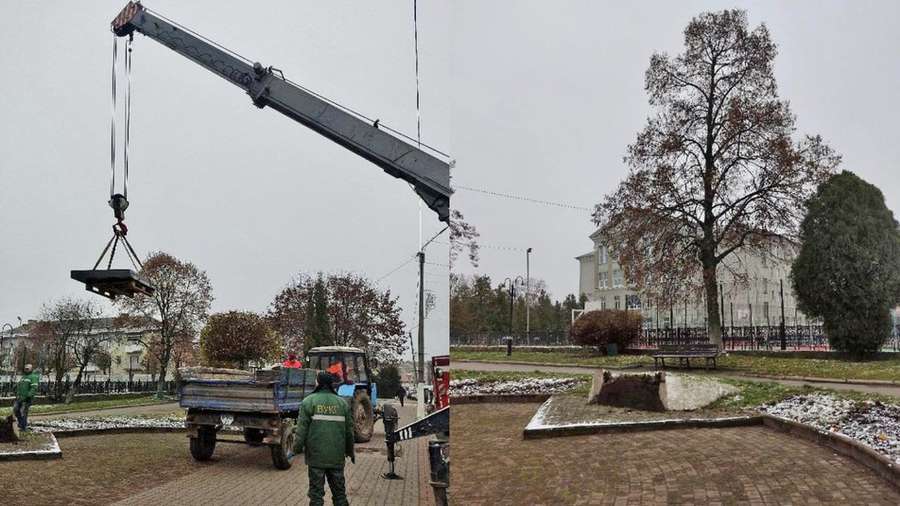 В Нововолинську демонтували пам’ятний знак оборонцям другого укріпрайону