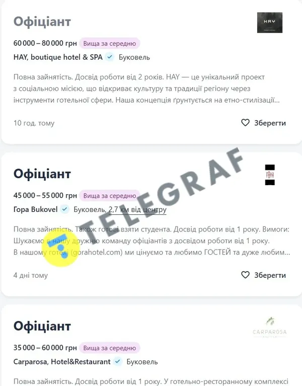 Сума вас шокує: скільки заробляють офіціанти в Буковелі