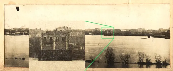 Залитий водою краєвид з «плавучою конструкцією»: Луцьк 100 років тому з незвичного ракурсу (фото)