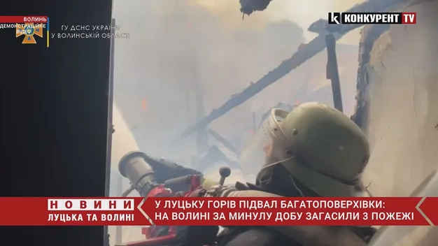 У Луцьку через необачність загорівся підвал (відео)