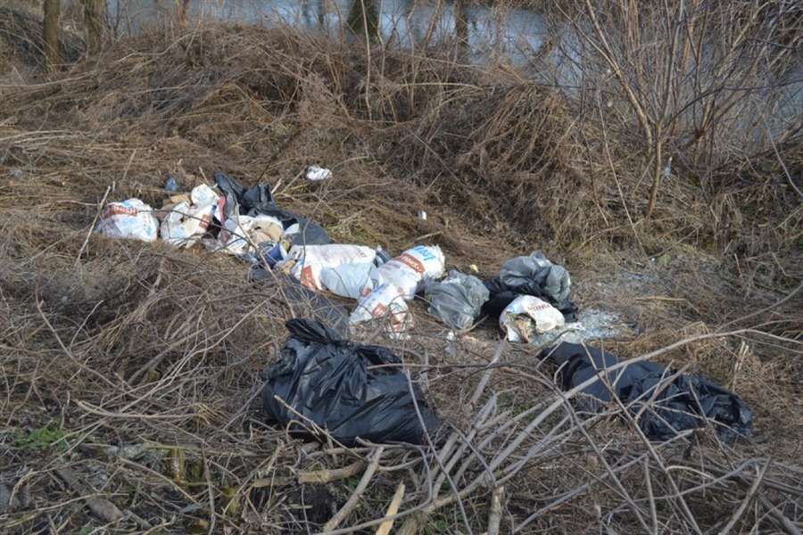 У «Старому місті» берег річки Стир забруднений сміттям (фото)