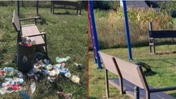 Сміття валялось скрізь: у Луцькому районі спаскудили дитячий майданчик (фото)