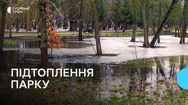 У Луцьку підтопило третину території Центрального парку (відео)