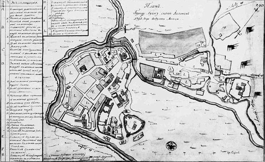 Карта Луцька 1795 року