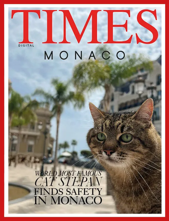 Кіт Степан потрапив на обкладинку Times Монако (фото)