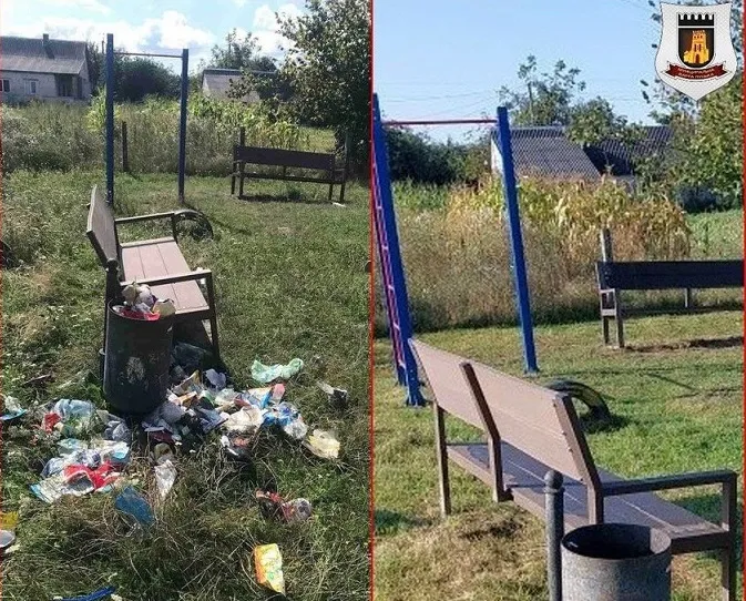 Сміття валялось скрізь: у Луцькому районі спаскудили дитячий майданчик (фото)