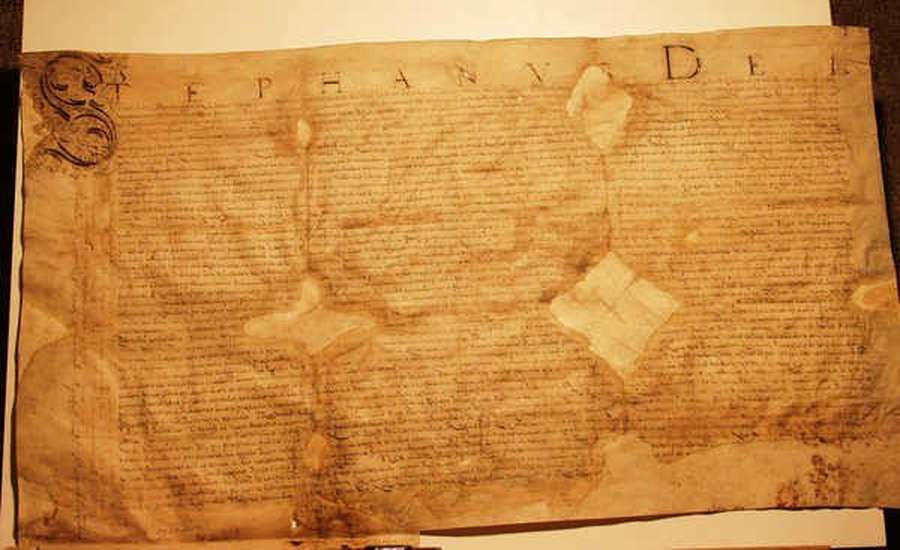 Стефан Баторій стверджує грамоту Сиґізмунда Августа, видану в Любліні 15 липня 1560 р., в якій підтверджуються та повторюються дві грамоти великого литовського князя Олександра від 28 липня 1497 р. та 20 березня 1503 р.