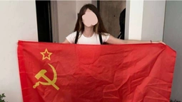 Лучанка запостила фото з прапором СРСР (фото, відео)