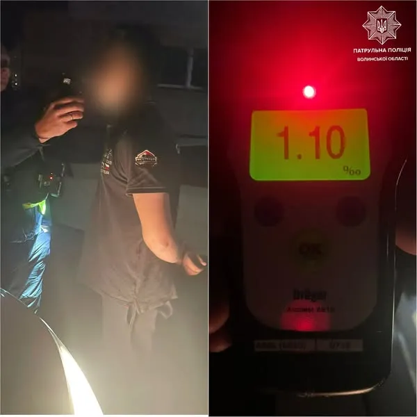 Підвели фари: у Ковелі натрапили на п'яного водія